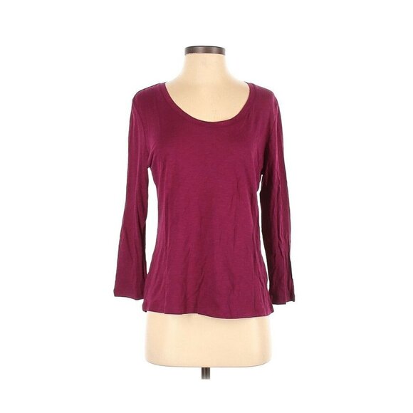 new directions Tops - New Directions Fuchsia Long Sleeve Scoop Neck Top